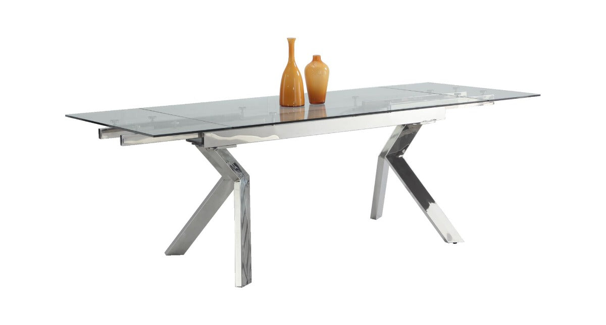 Chintaly ELLA-PIPER Contemporary Dining Set with Extendable Table & 4 Cantilever Chairs