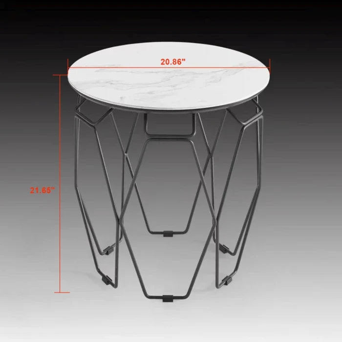 Ellipse End Table with White Ceramic Top | Creative Furniture