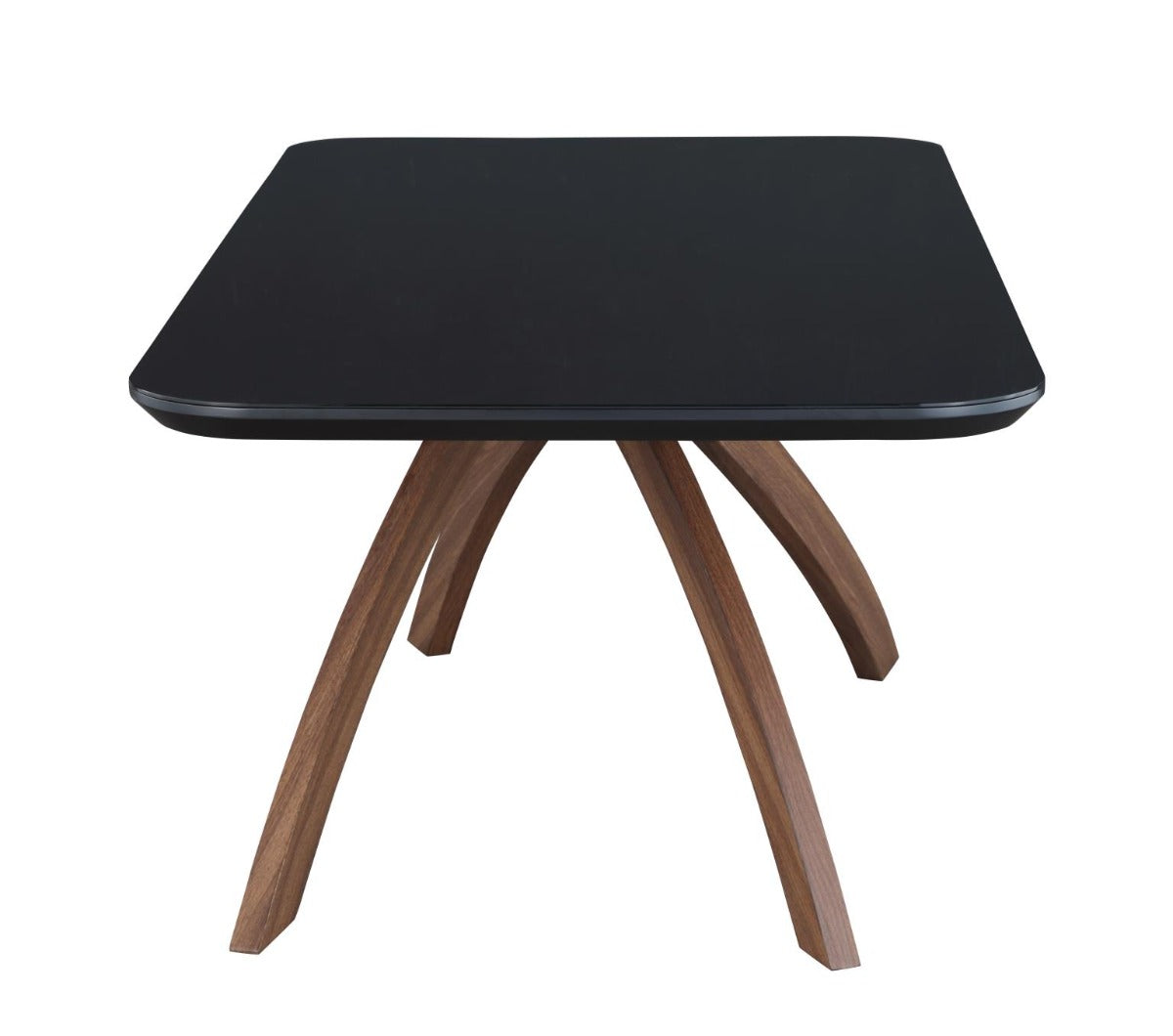 Chintaly Emily Dining Room Set with Black Glass Table & 4 Emma Solid Wood Chairs