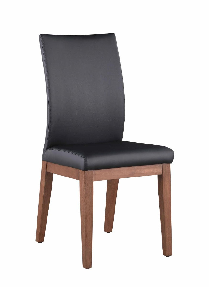 Chintaly Emily Dining Room Set with Black Glass Table & 4 Emma Solid Wood Chairs