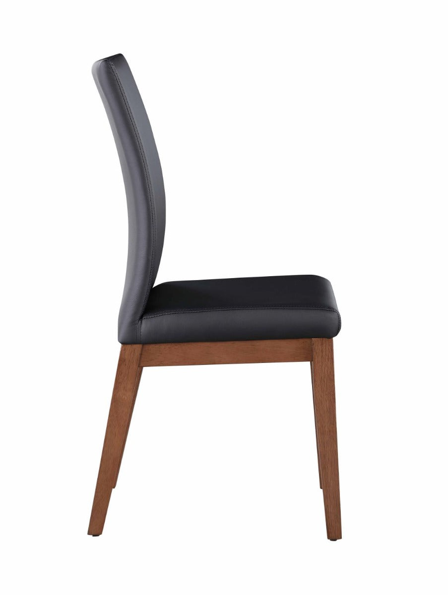 Chintaly Emily Dining Room Set with Black Glass Table & 4 Emma Solid Wood Chairs