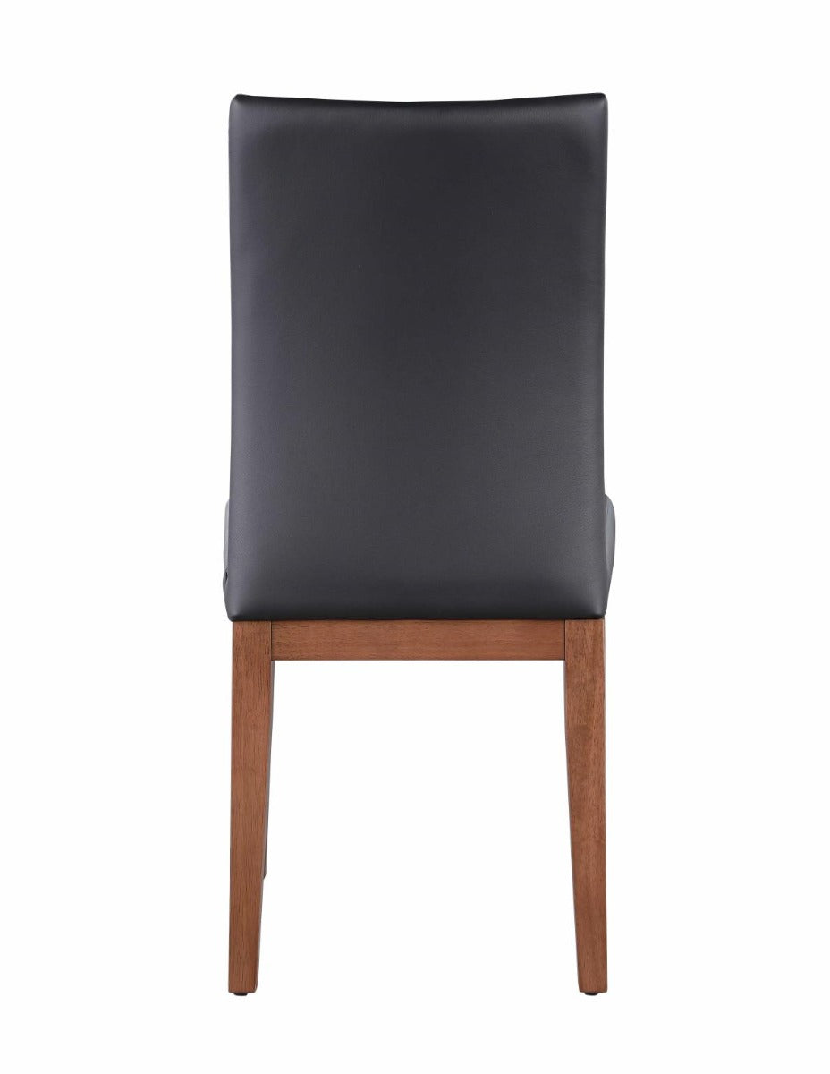 Chintaly Emily Dining Room Set with Black Glass Table & 4 Emma Solid Wood Chairs