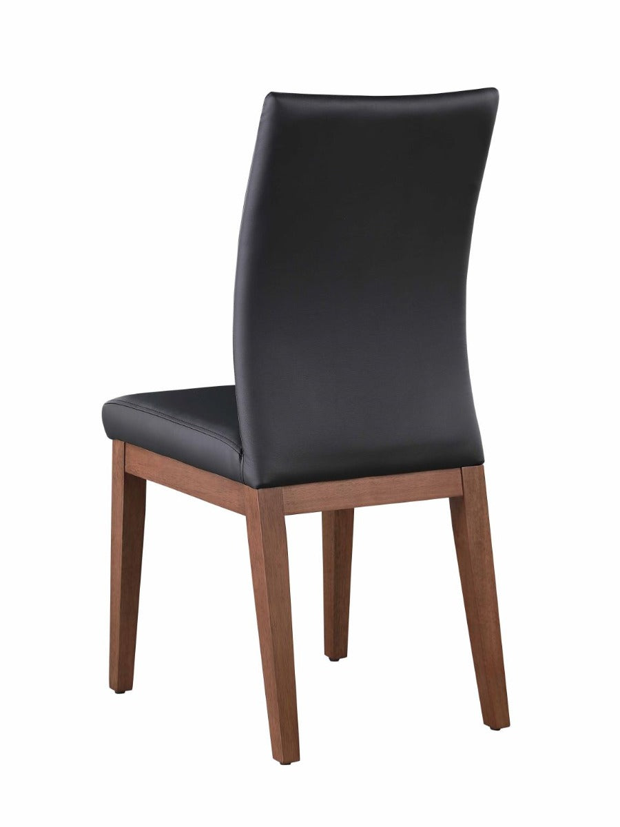 Chintaly Emily Dining Room Set with Black Glass Table & 4 Emma Solid Wood Chairs