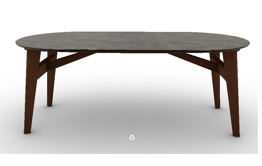 Calligaris Abrey 98" table with a non-extending elliptical top | Made to Order