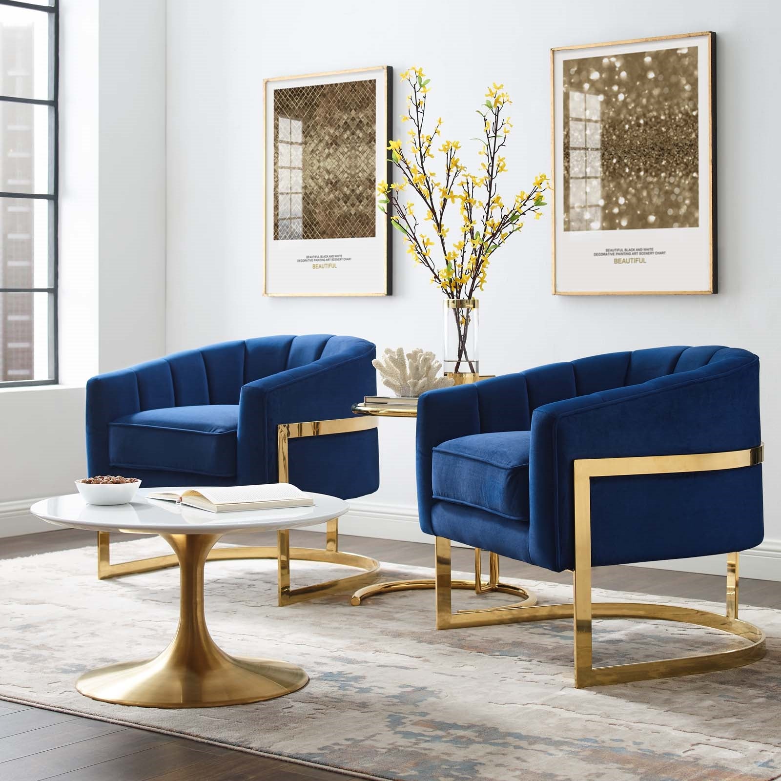Modway Esteem Accent Armchair Performance Velvet Set of 2