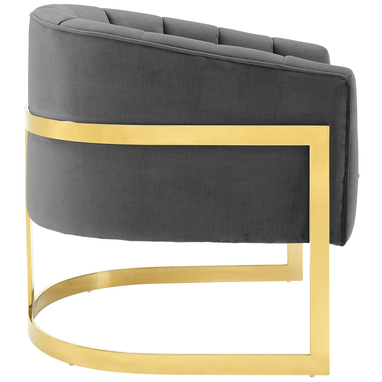 Modway Esteem Vertical Channel Tufted Performance Velvet Accent Armchair
