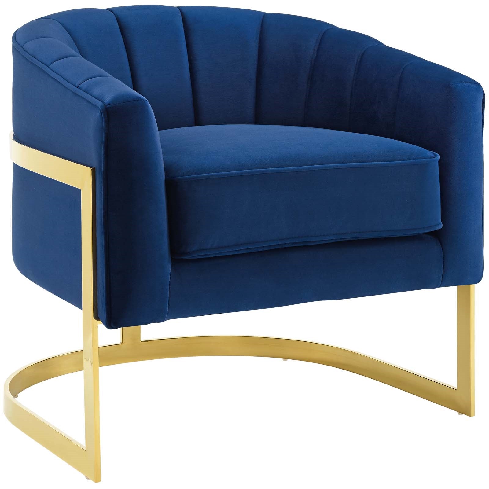 Modway Esteem Vertical Channel Tufted Performance Velvet Accent Armchair
