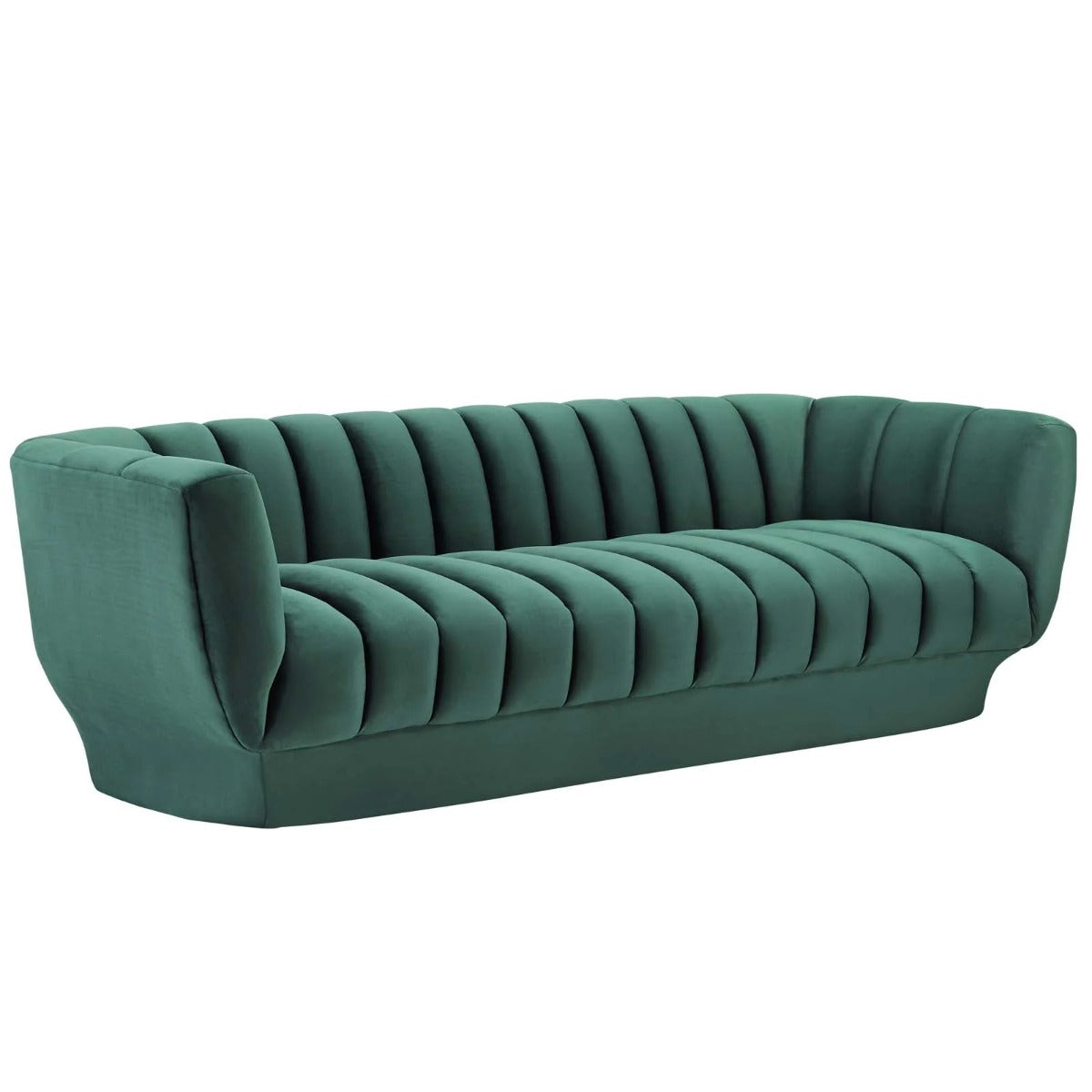 Modway Entertain Vertical Channel Tufted Performance Velvet Sofa and Armchair Set