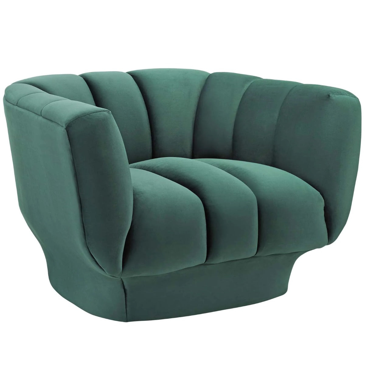 Modway Entertain Vertical Channel Tufted Performance Velvet Sofa and Armchair Set