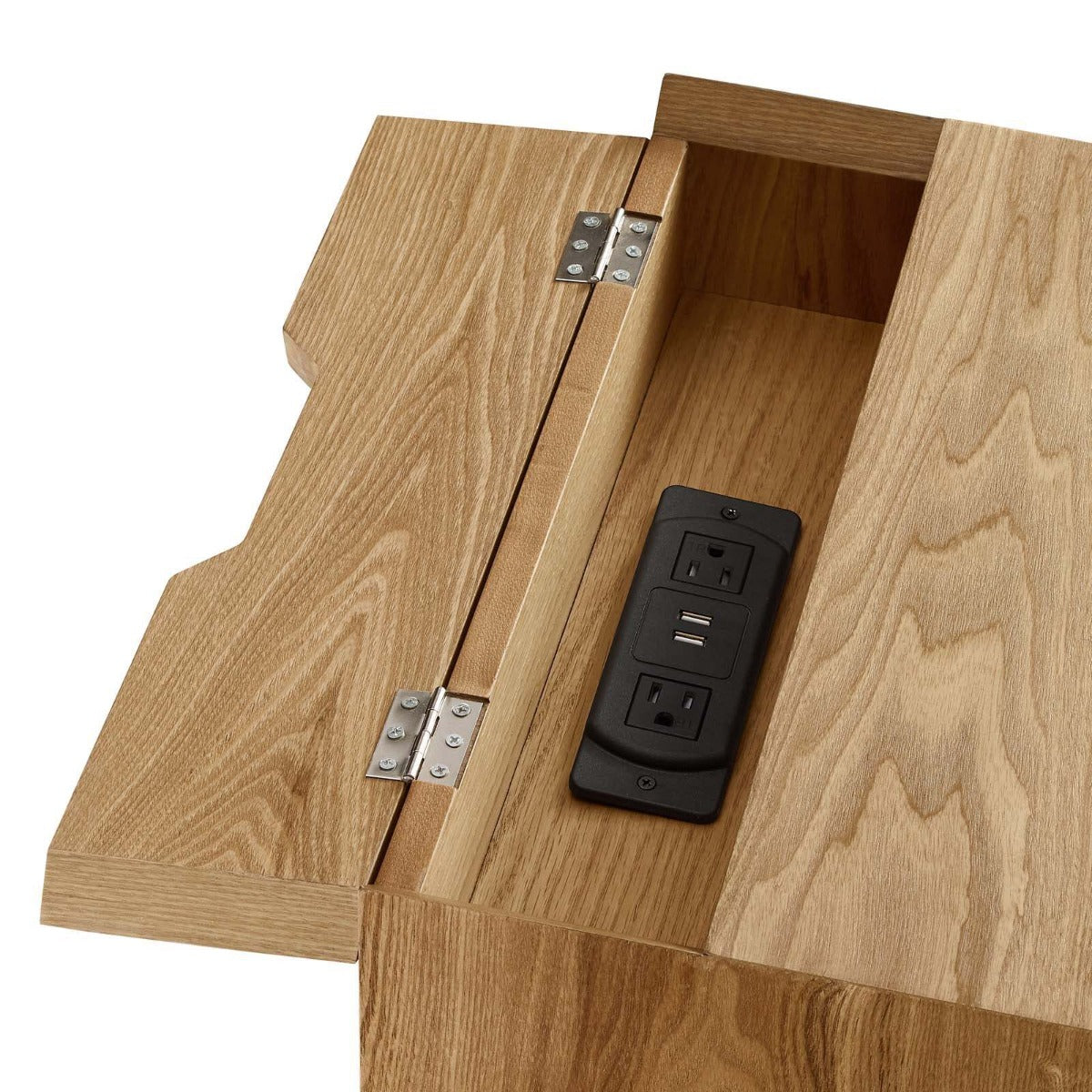 Modway Ember Wood Nightstand With USB Ports