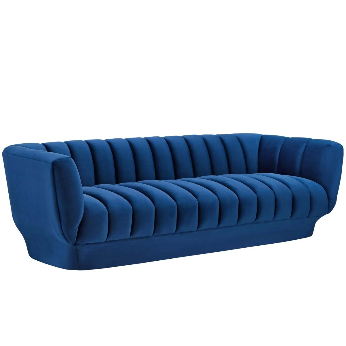 Modway Entertain Vertical Channel Tufted Performance Velvet Sofa and Armchair Set