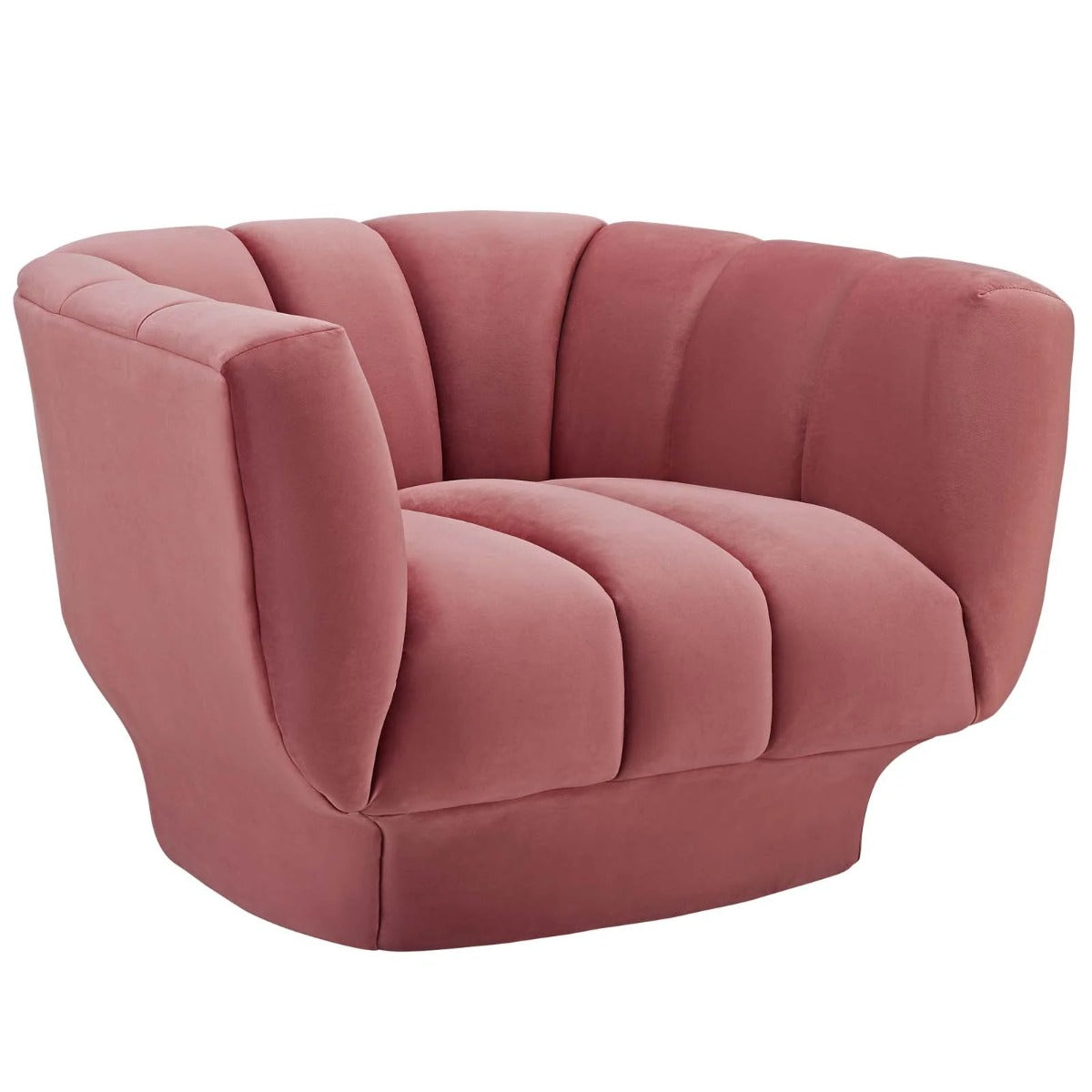 Modway Entertain Vertical Channel Tufted Performance Velvet Sofa and Armchair Set
