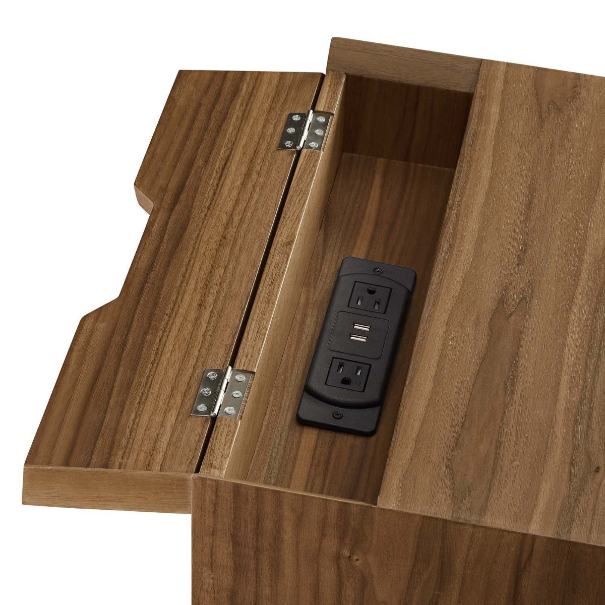 Modway Ember Wood Nightstand With USB Ports