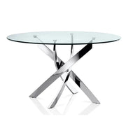 Fabiano 51 ¼″ Modern Round Dining Table – Glass Top