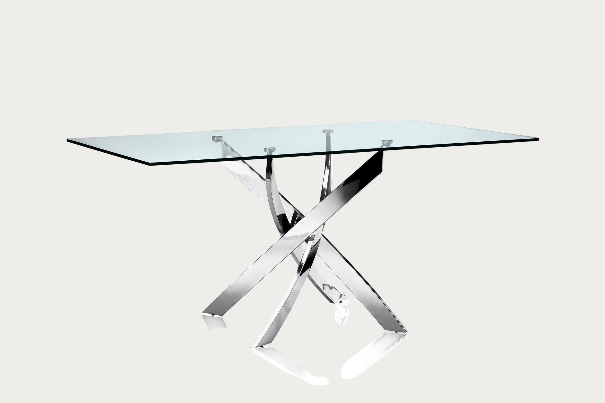 Fabio rectangular dining table with glass top