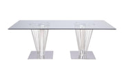 Chintaly Fernanda Rectangular Dining Table with Glass Top