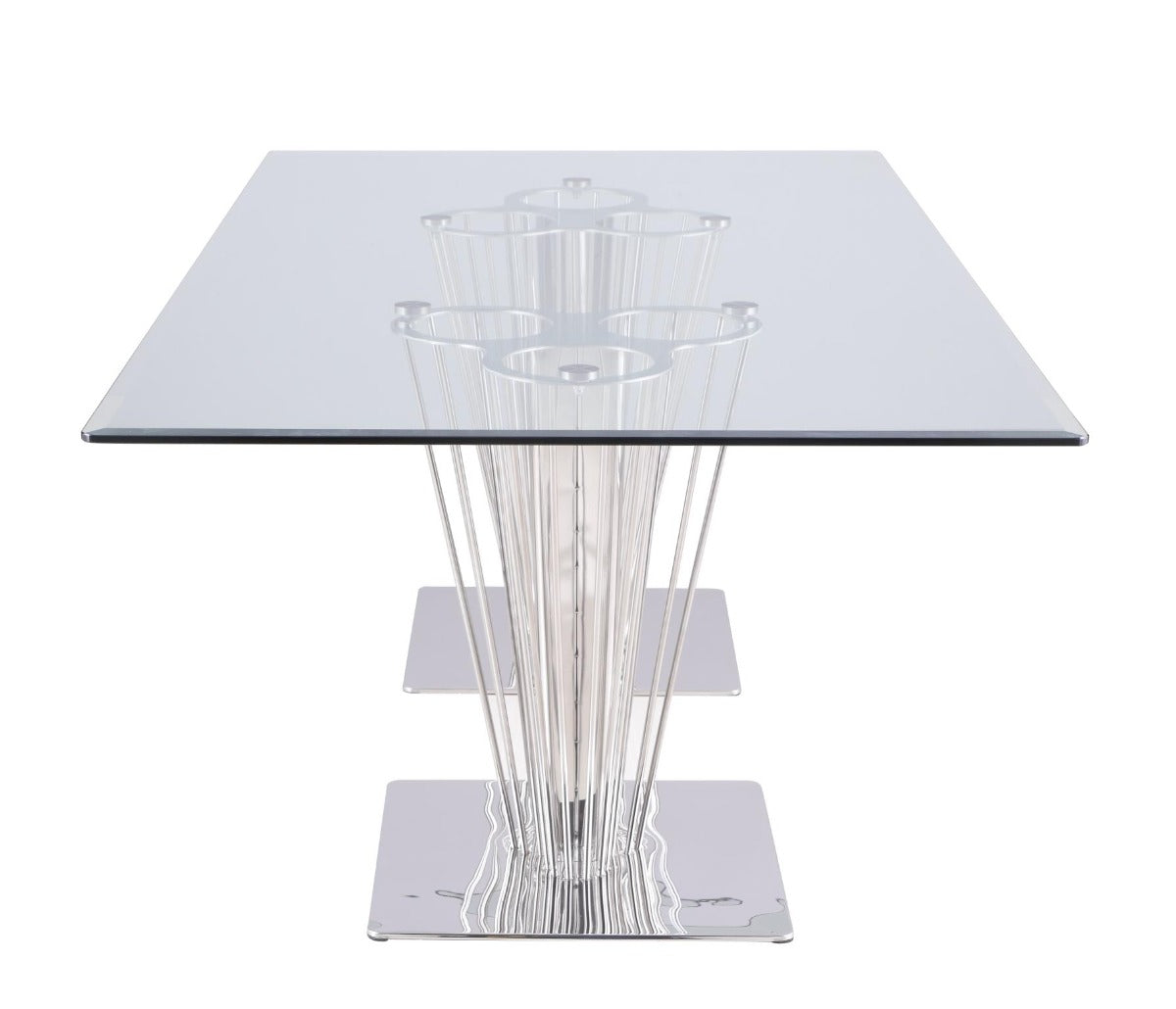 Chintaly Fernanda Rectangular Dining Table with Glass Top