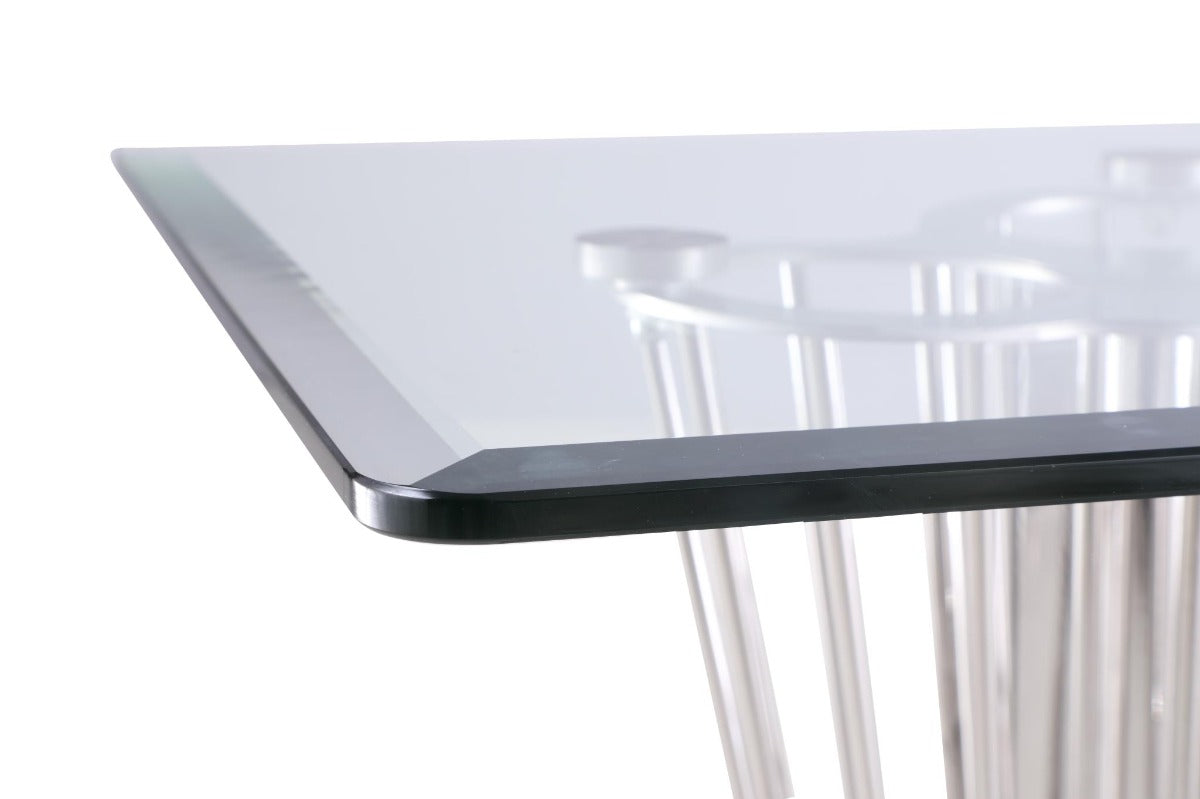 Chintaly Fernanda Rectangular Dining Table with Glass Top