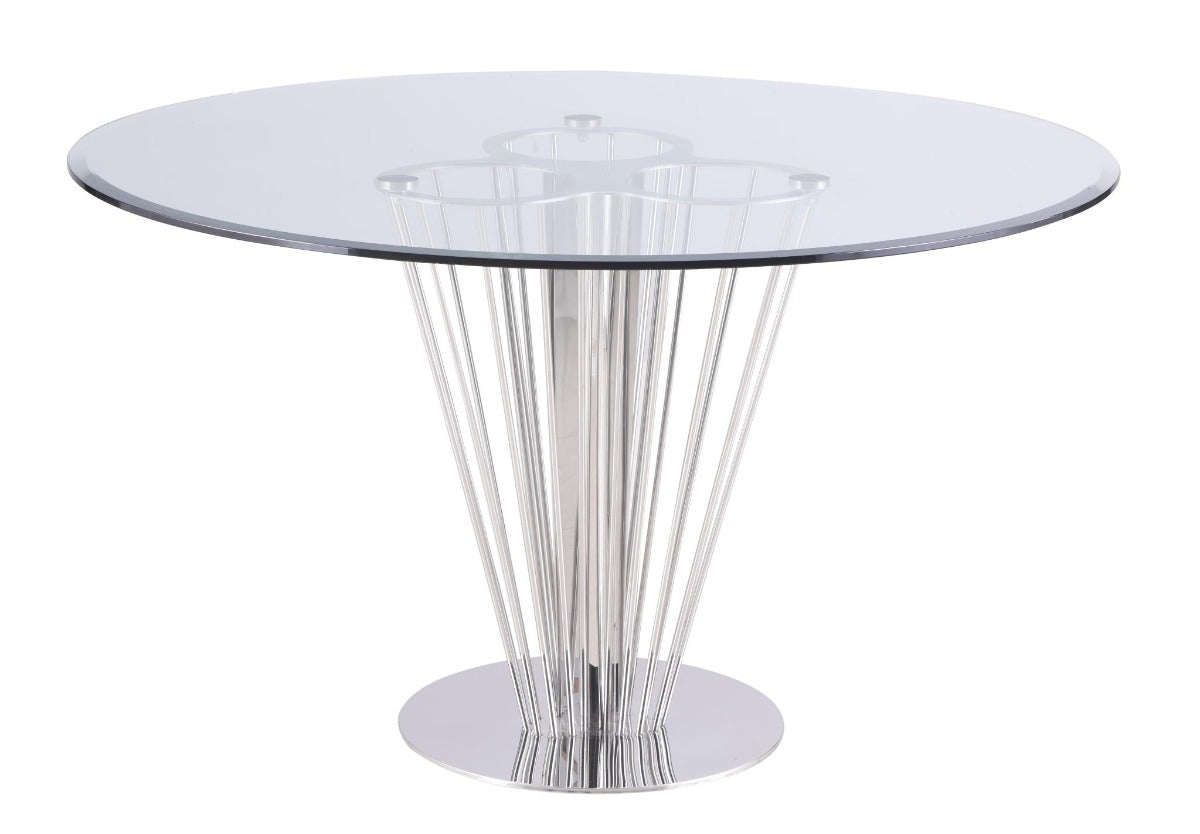 Chintaly Fernanda Contemporary Round Glass Dining Table