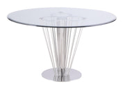Chintaly Fernanda Contemporary Round Glass Dining Table