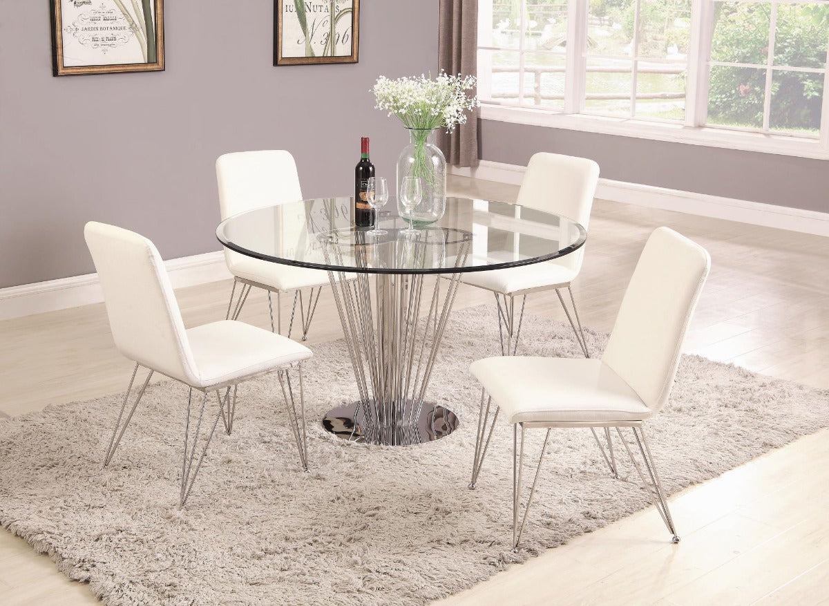 Chintaly Fernanda Contemporary Round Glass Dining Table