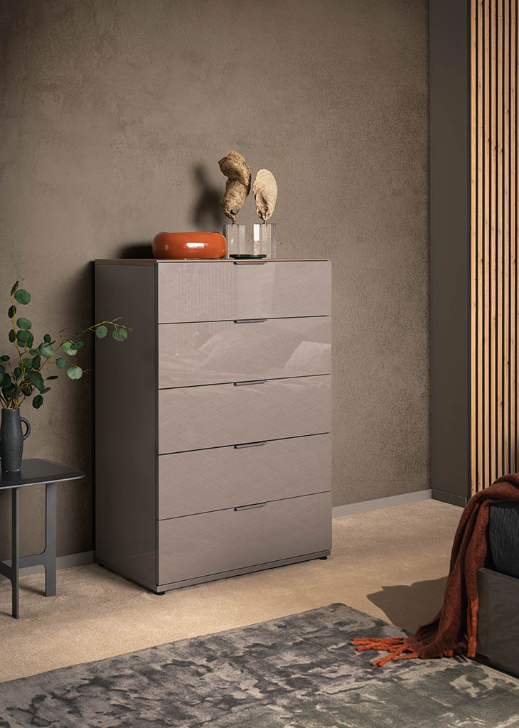 ALF Fifth Avenue 5-Drawer S – Modern Italian Storage in Termocotto Oak Finish