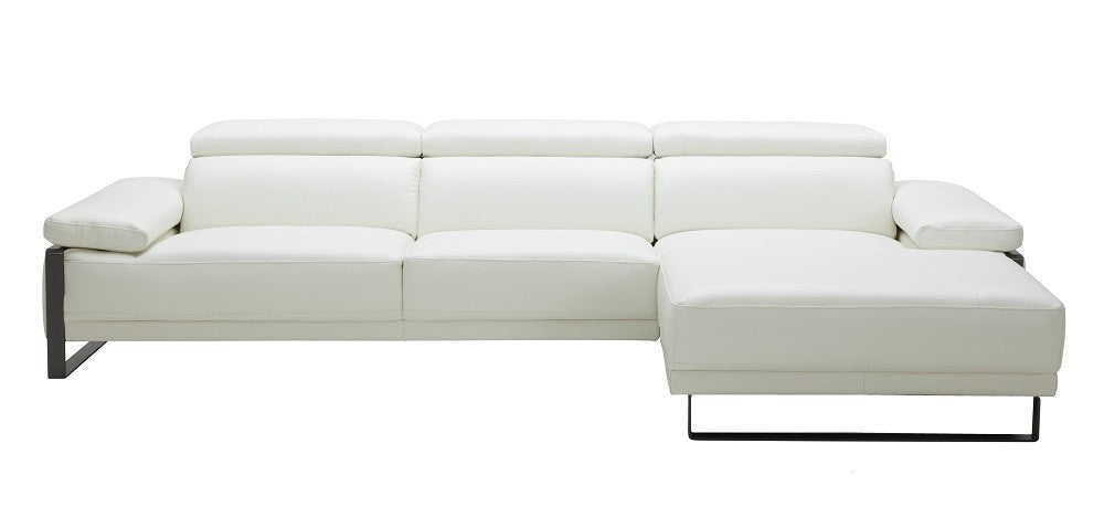 Fleurier Leather Sectional in White