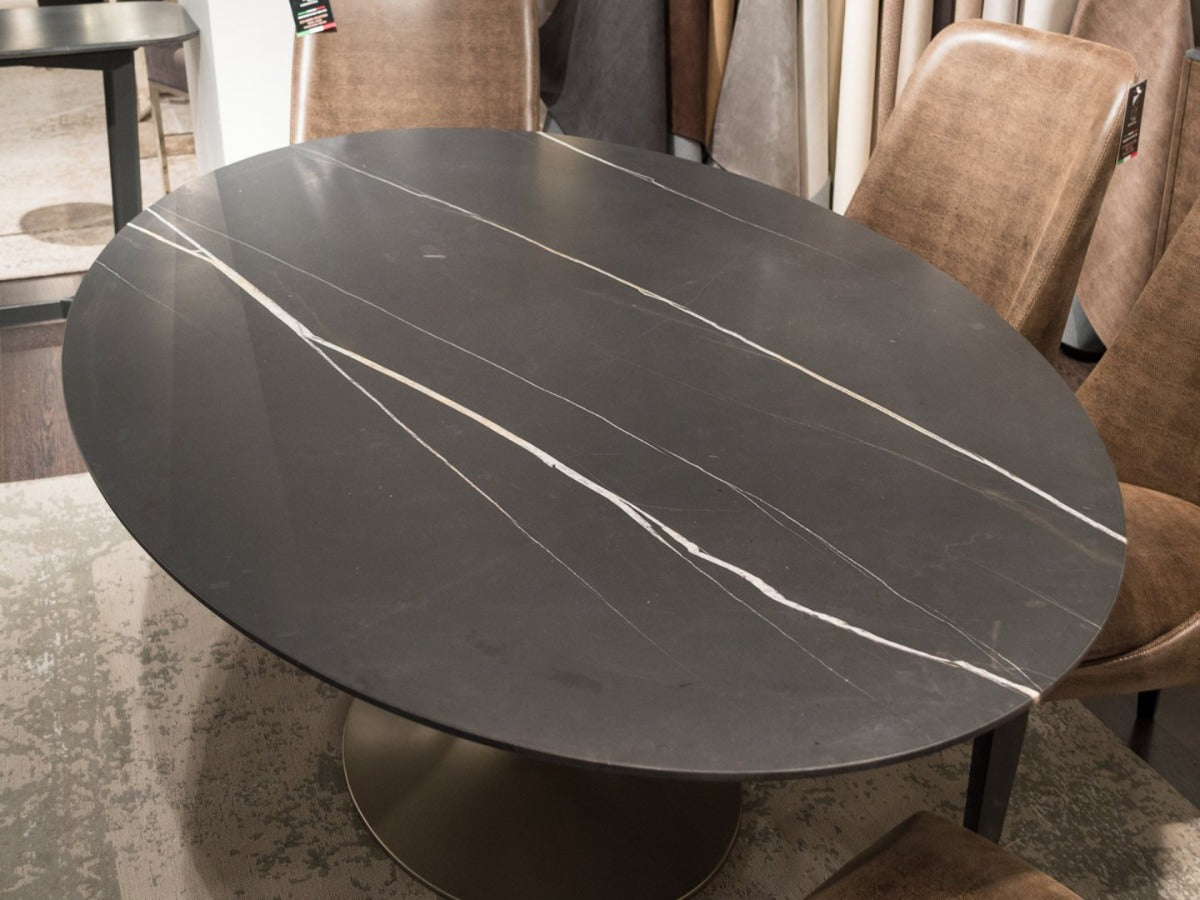 Stone International Flute Oval Dining Table