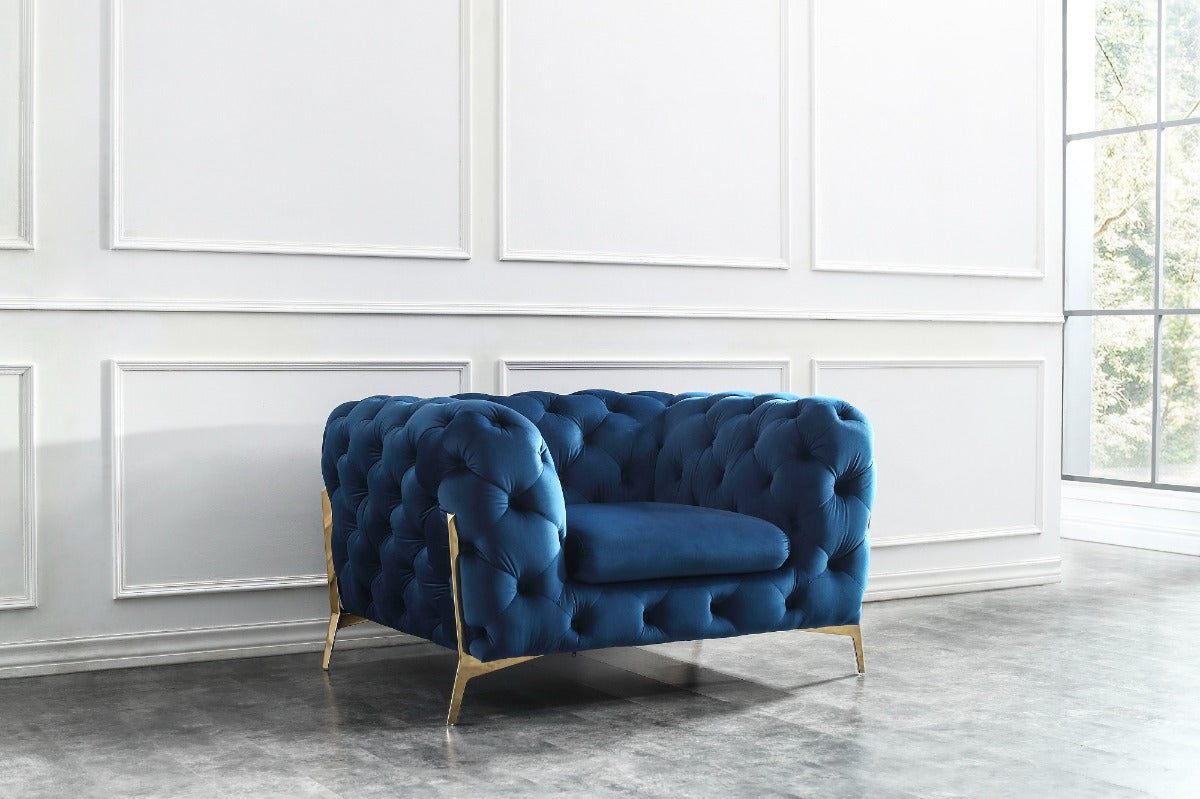 Glamour Blue Sofa Set