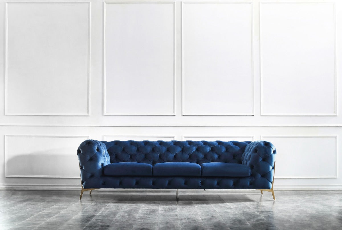 Glamour Blue Sofa Set