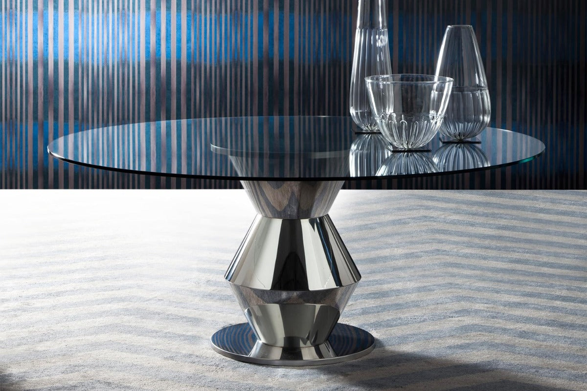 Costantini Pietro Grand Palais Round Dining Table with Glass Top
