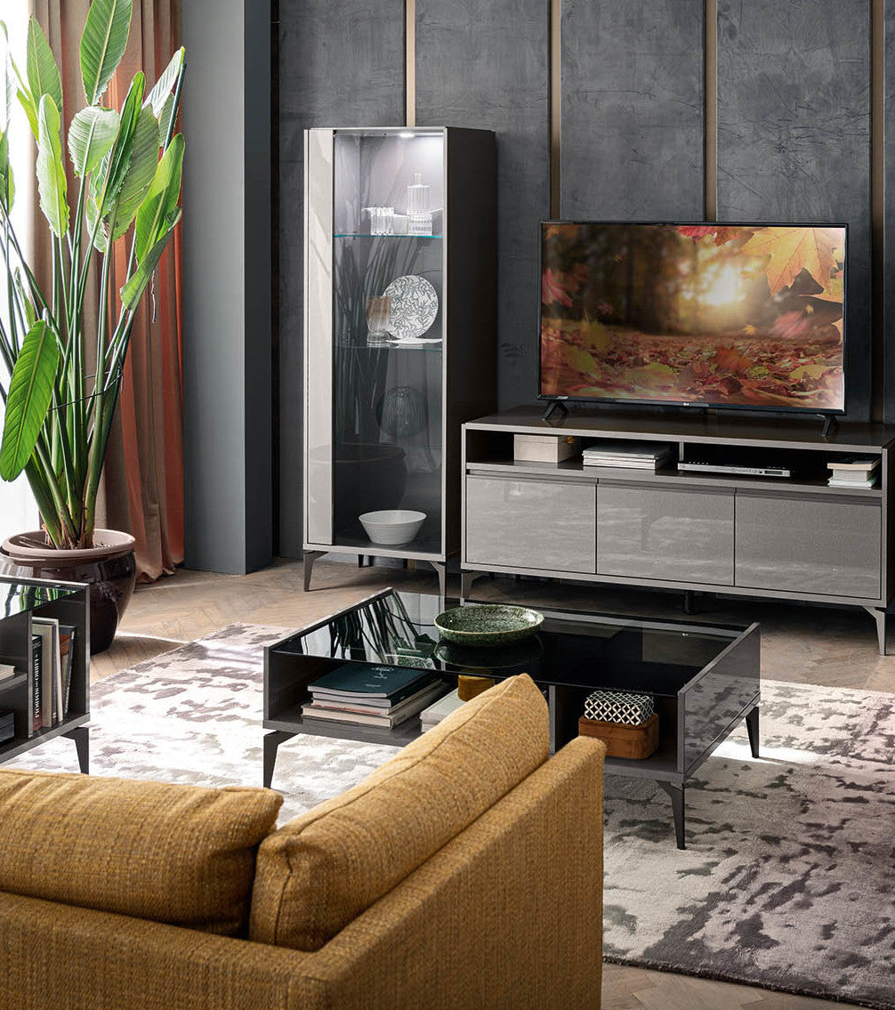 Graphite 1-Door Curio, Left | Delivery lead time 20 Weeks