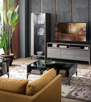 Graphite 1-Door Curio, Left | Delivery lead time 20 Weeks