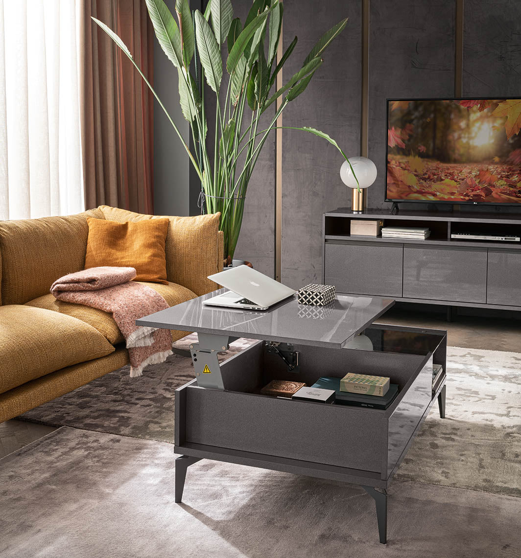 Graphite Rectangular Coffee Table with Lift Top | Delivery lead time 20 Weeks