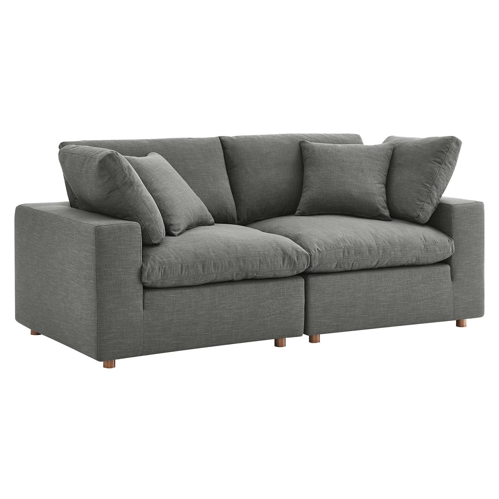 Modway Commix Down Filled Overstuffed 2 Piece Sectional Sofa Set