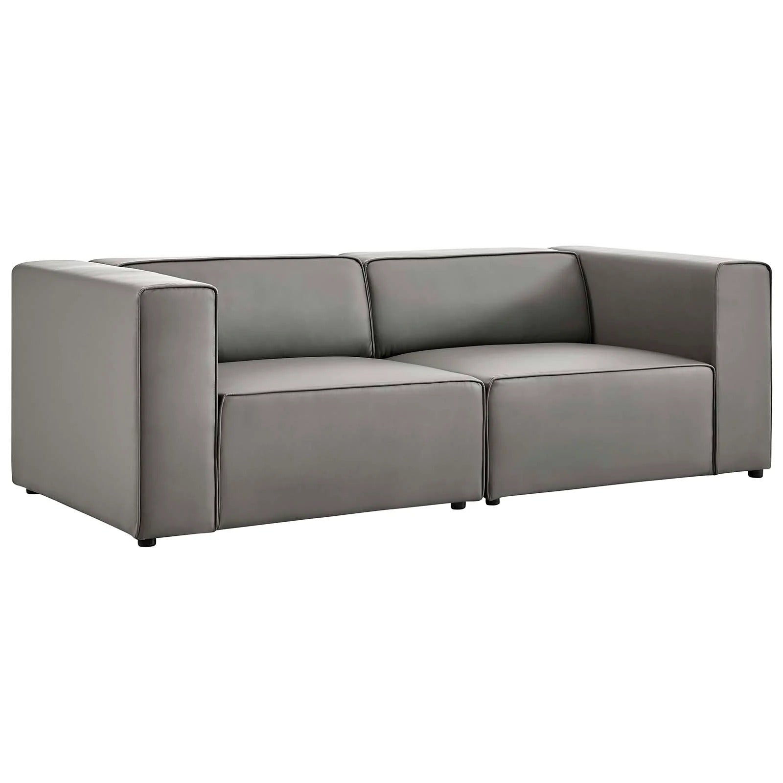 Modway Mingle Vegan Leather 2-Piece Sectional Sofa Loveseat