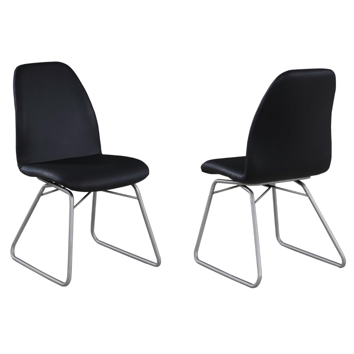 Chintaly Kalinda-Gretchen-5 Piece-Black Contemporary Dining Set with Extendable Table & Rocking Chairs