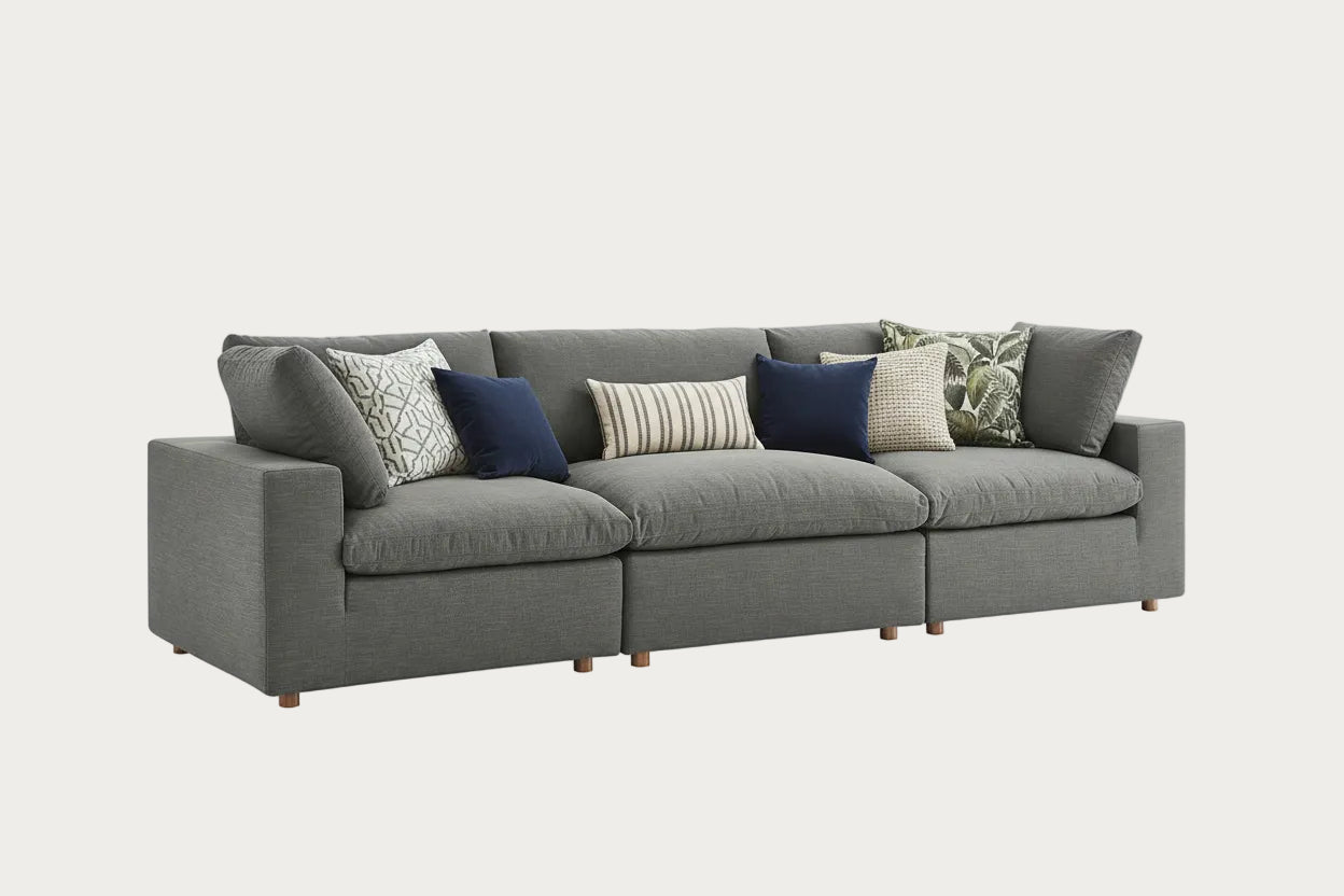 Commix gray modular sofa on a white background.