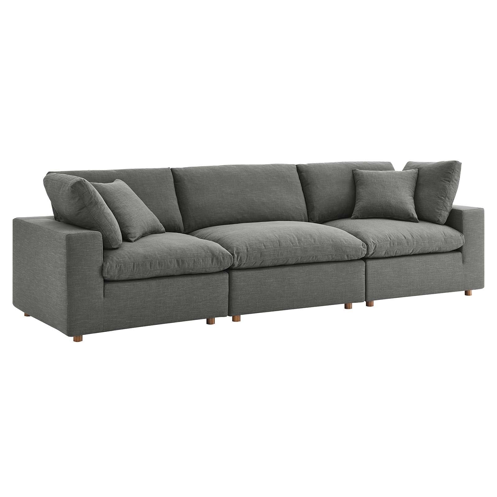 Modway Commix Down Filled Overstuffed 3 Piece Sectional Sofa Set