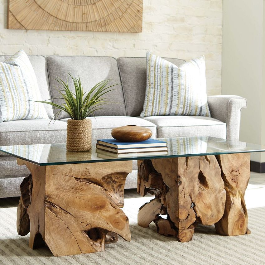 Hammary Hidden Treasures Square Root Table With Glass Top