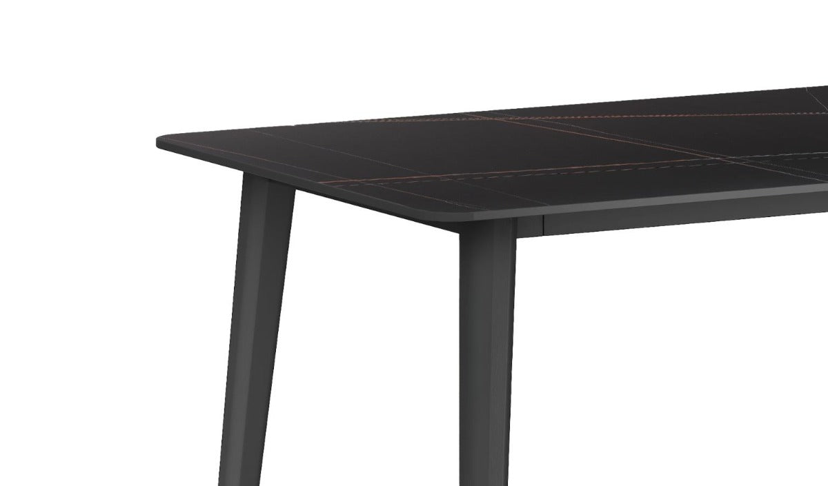 Chintaly Hannah Marbleized Sintered Stone Top & 4-Legged Steel Base