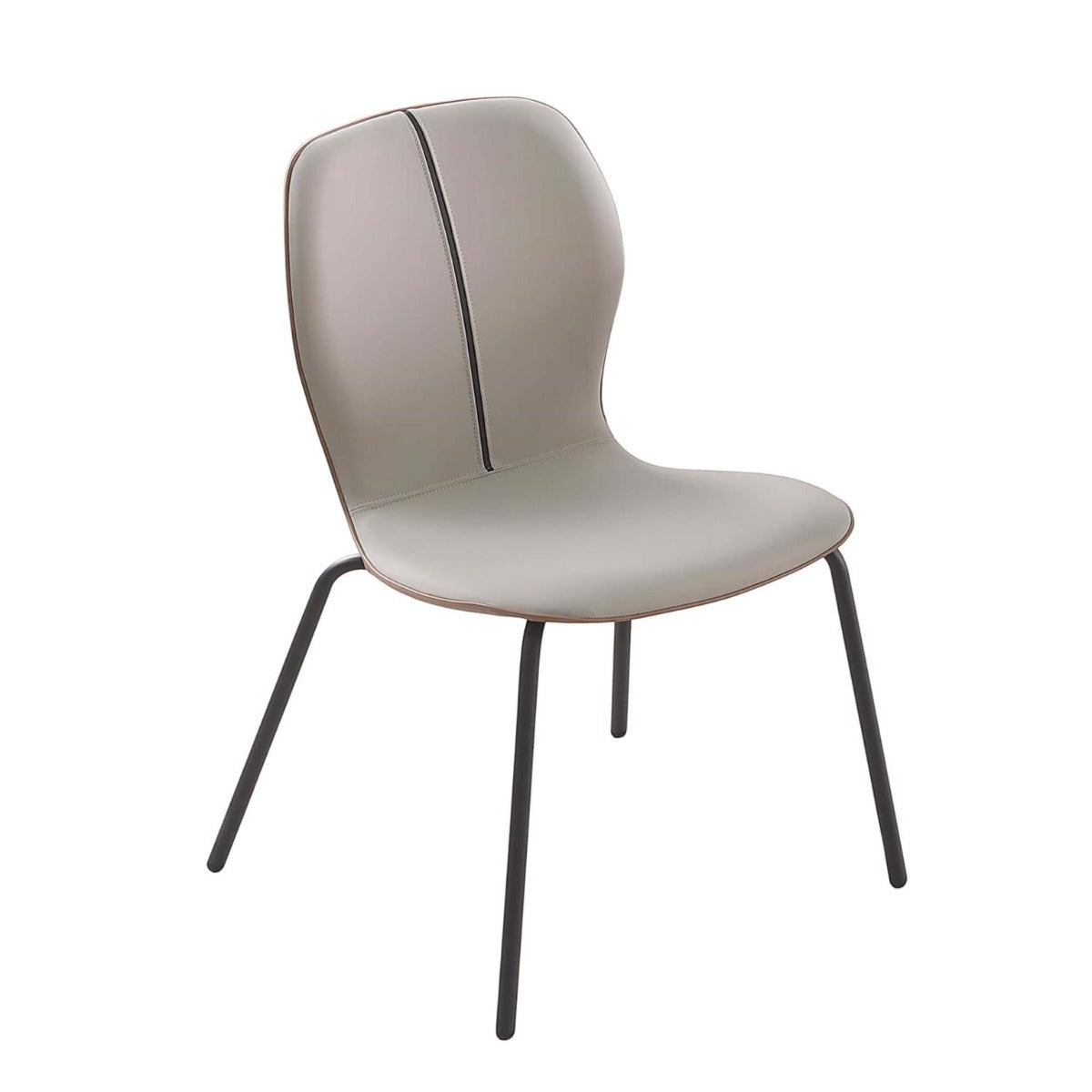 Chintaly Contemporary 2-Tone Side Chair with Steel Legs