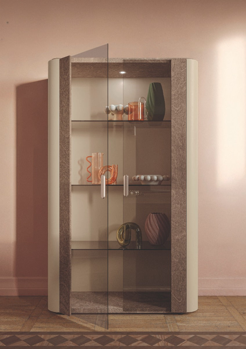 Hebe Modern 2-Door Curio by ALF Uno - Italian Display Cabinet with Glass Doors
