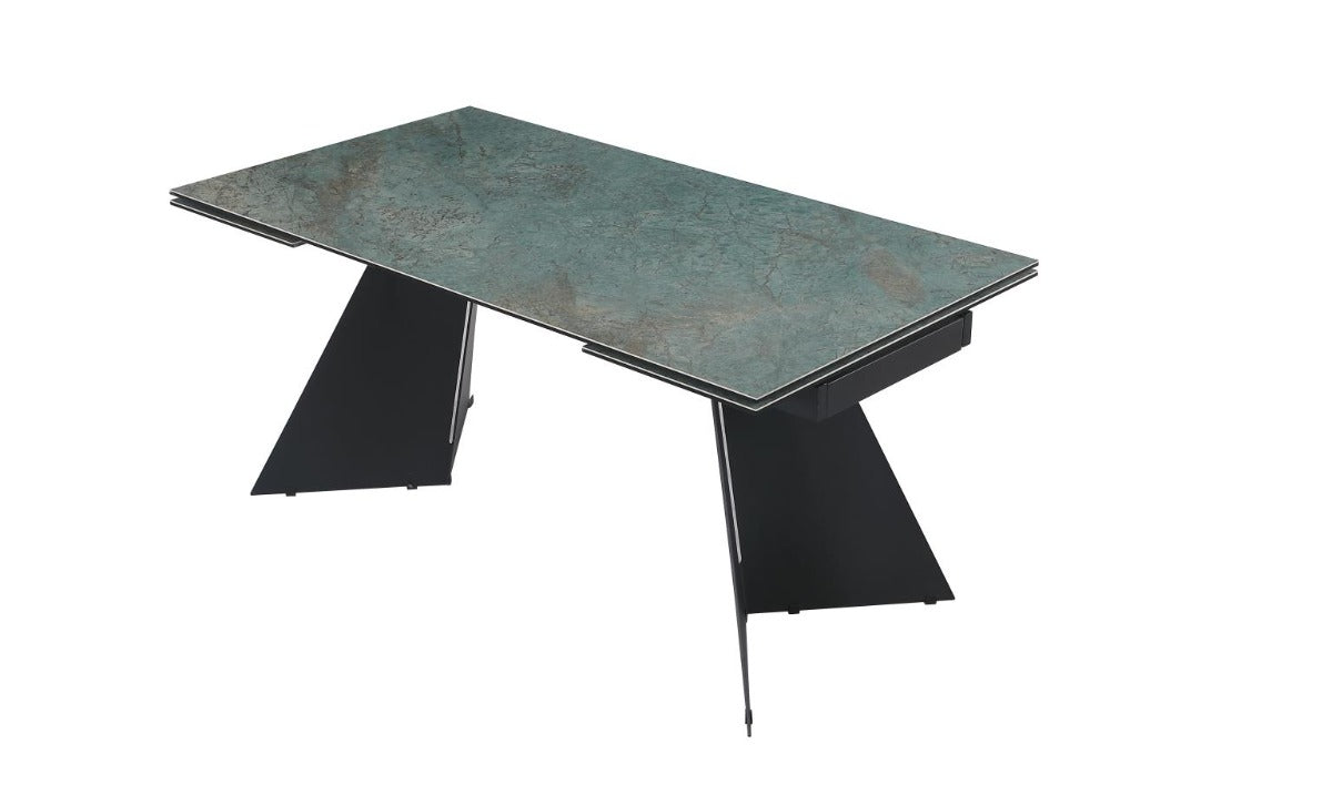 Chintaly Helen Extendable Dining Table with Ceramic Top & Steel Base