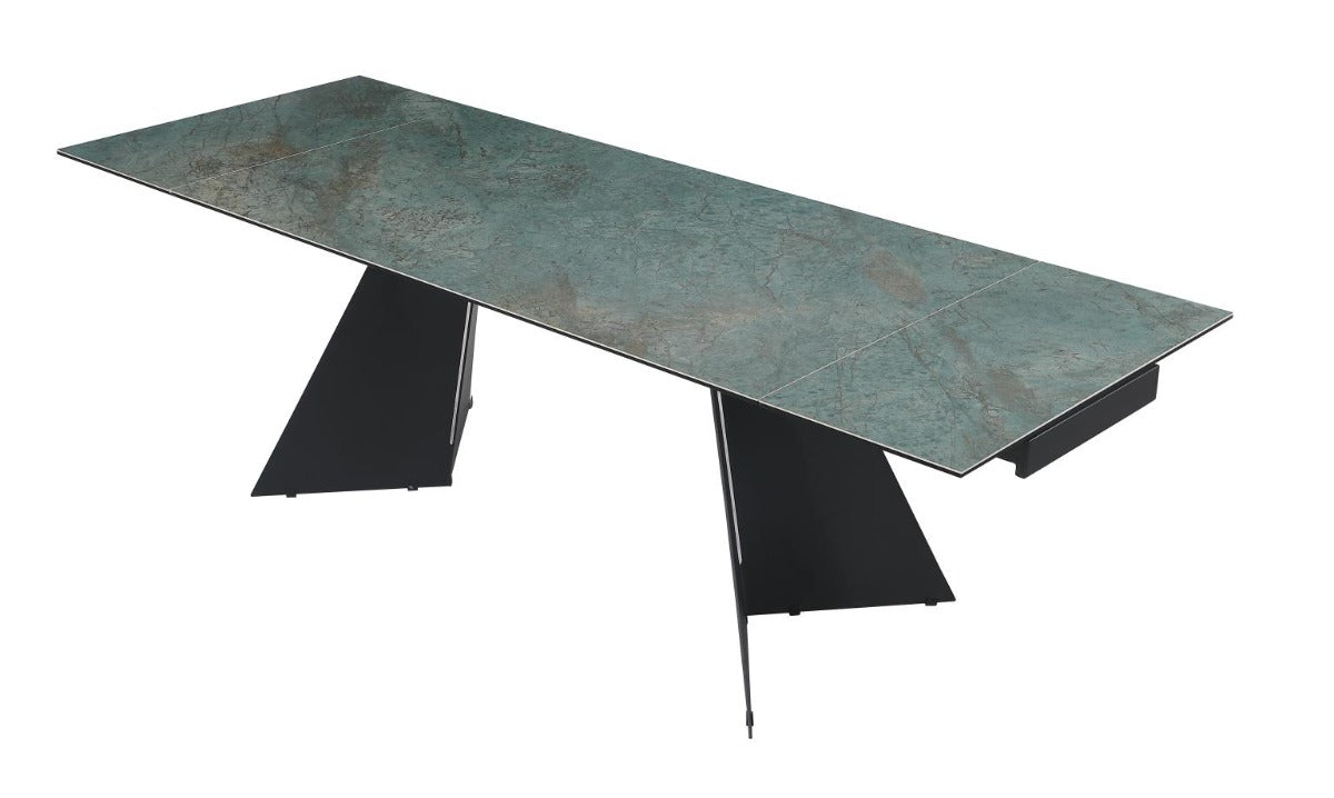 Chintaly Helen Extendable Dining Table with Ceramic Top & Steel Base