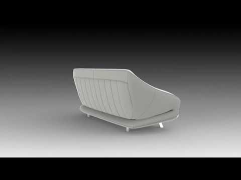 Madrid Modern Loveseat, White-Grey | Creative Furniture