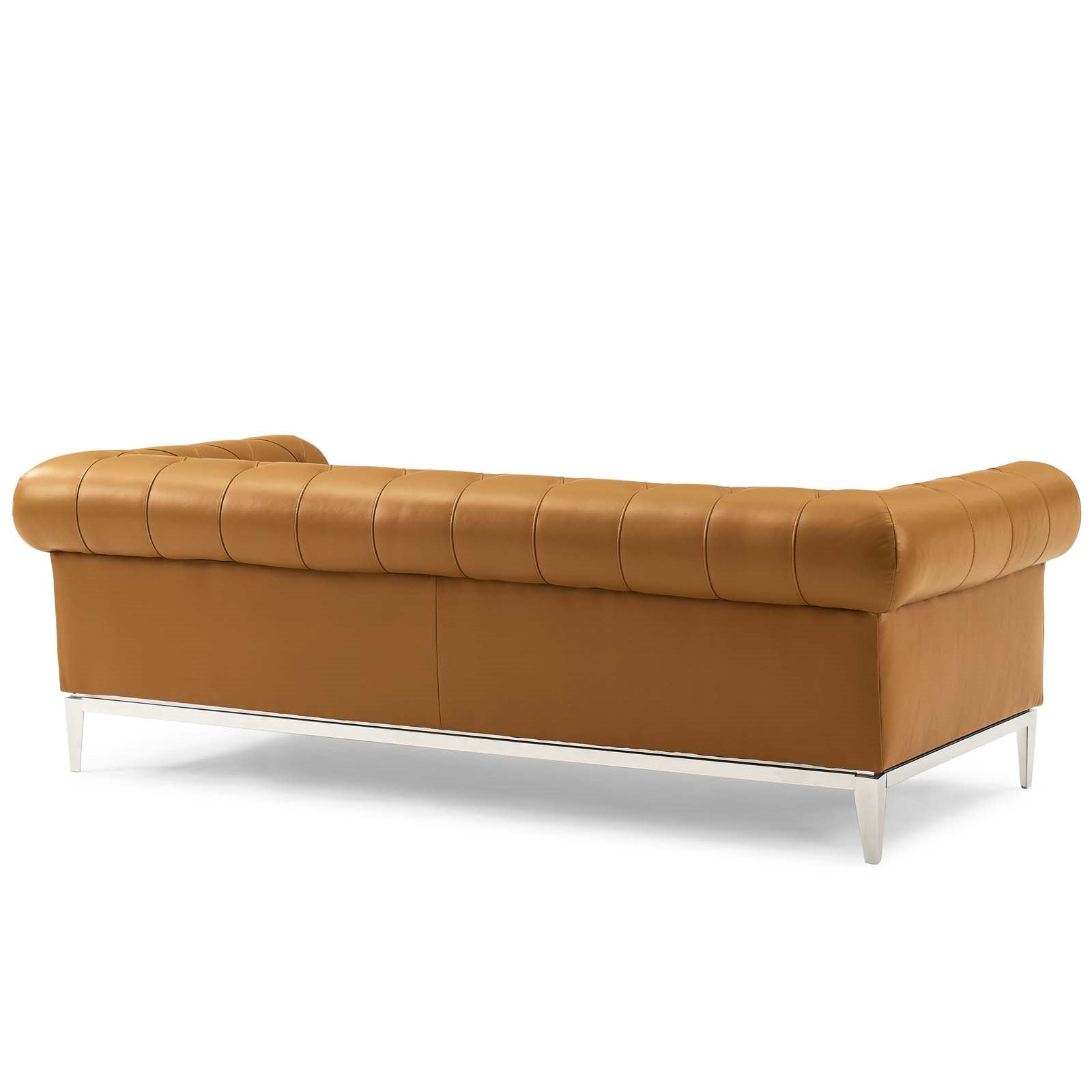 Modway Idyll Tufted Button Upholstered Leather Chesterfield Sofa