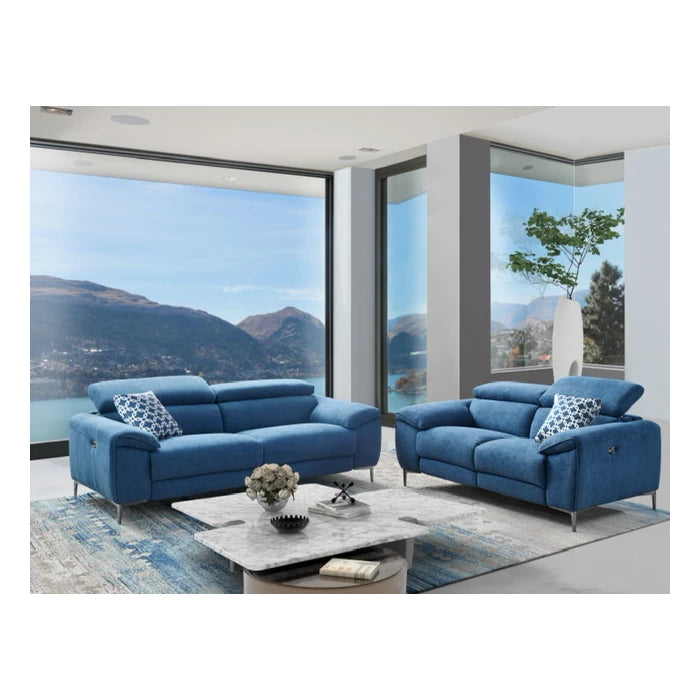 Lucca Fabric Living Room Set, Sofa and Loveseat | Creative Furniture-Cerulean Fabric HTL