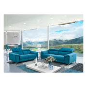 Lucca Fabric Living Room Set, Sofa and Loveseat | Turquois Fabric HTL