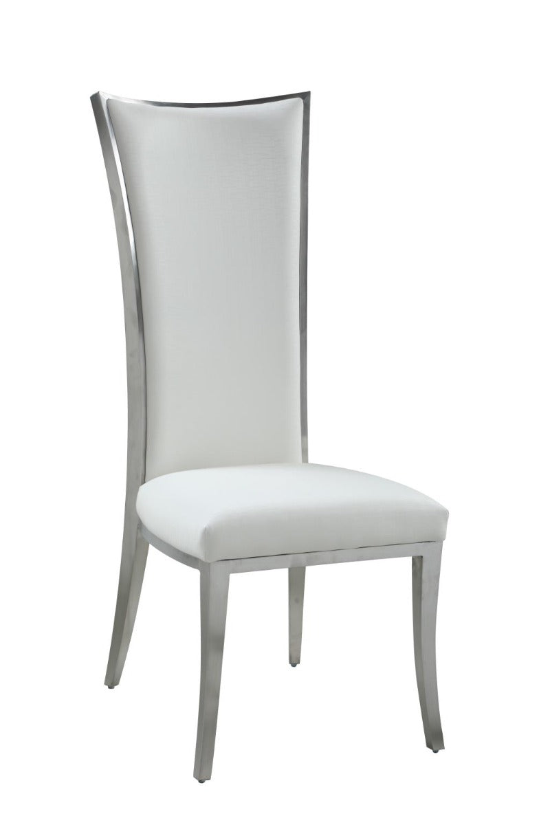 Chintly Isabel High Back Side Chair, White